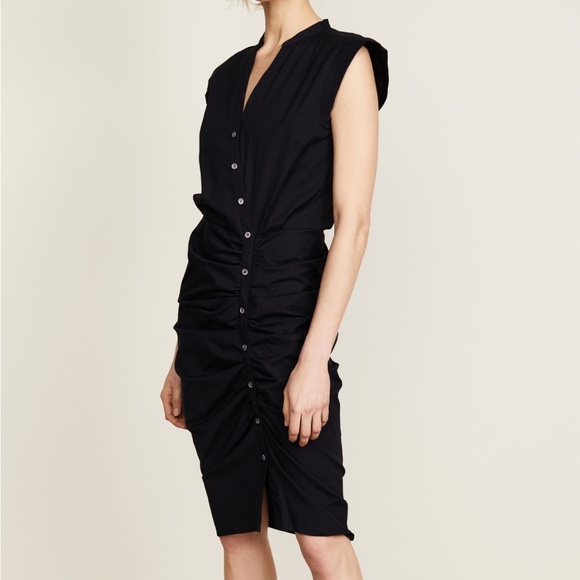 Veronica Beard long ruched black dress - Picture 1 of 6